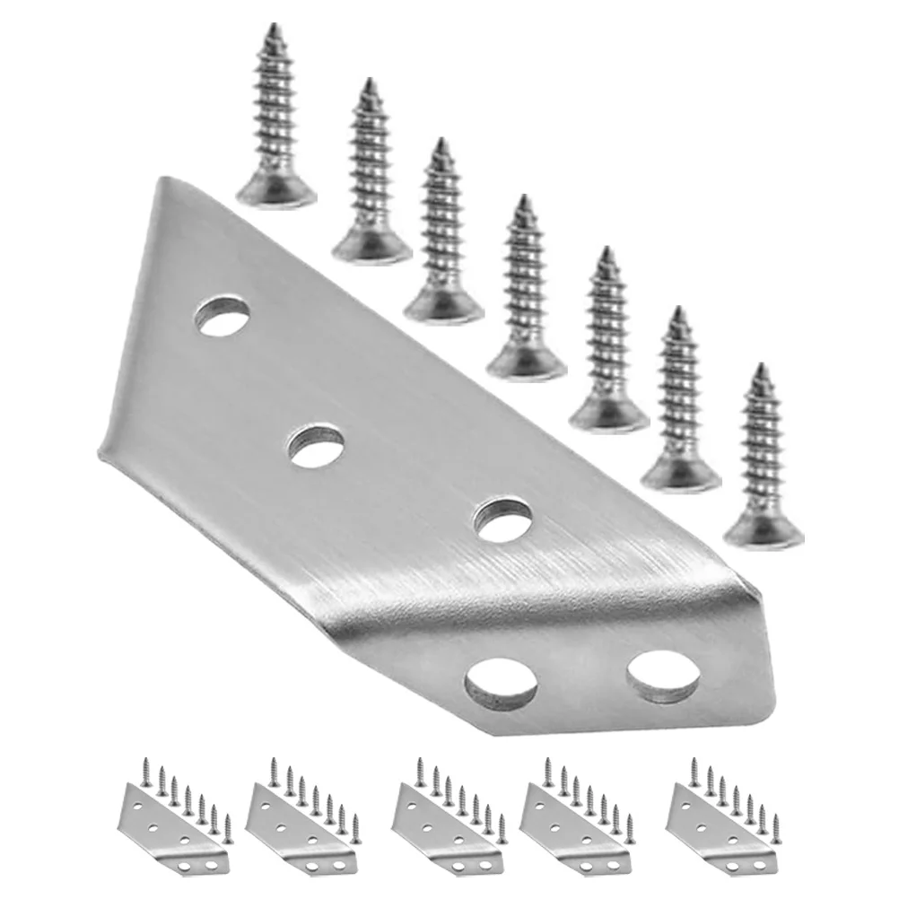 

6 set Stainless Steel Corner Brackets Heavy Duty Angle Braces For Cabinet Wood Shelf Support Kitchen Bathroom Furniture Mounting