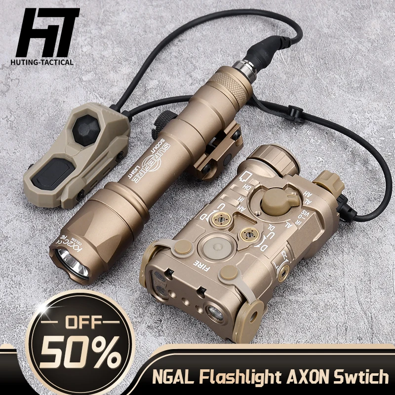 Tactical Metal NGAL M300A M600C Flashlight Surefir With AXON Dual Function Swtich Fit 20mm Rail Airsoft Hunting LED Light Laser