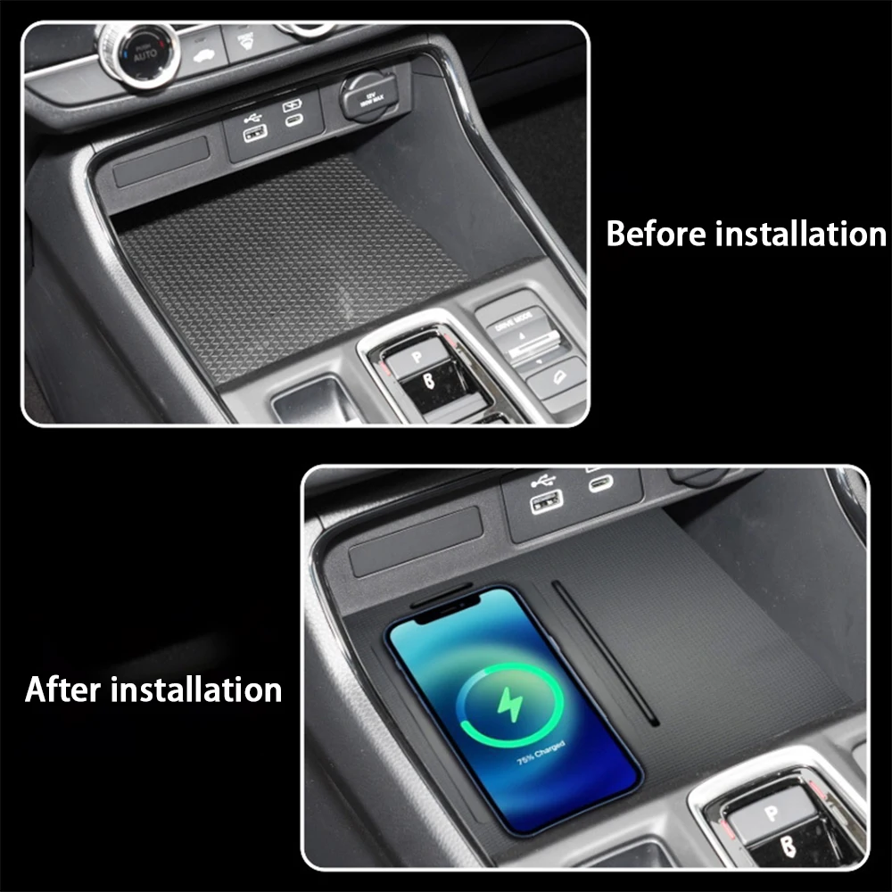 Car Wireless Mobile Phone Charger Center Console Storage QI 18W iPhone fast charge for Honda CRV CR V CR-V Breeze 2023 2024 2025