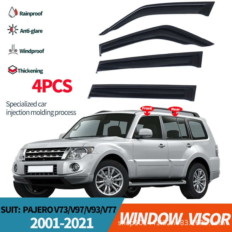 For Mitsubishi Pajero V73 V97/93 Pajero V73 v97/v93 WindowVisor Wind & Rain Deflectors No-Drill Design