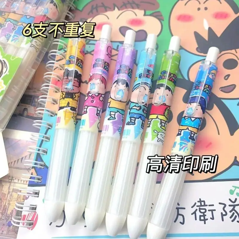 ปากกา/กล่องดินสอสีชินจัน pulpen GEL Hitam 0.5มม. ปากกาหมึกขาดลายเซ็นอุปกรณ์การเขียนของโรงเรียนอนิเมะเครื่องเขียนของขวัญสำหรับเด็ก