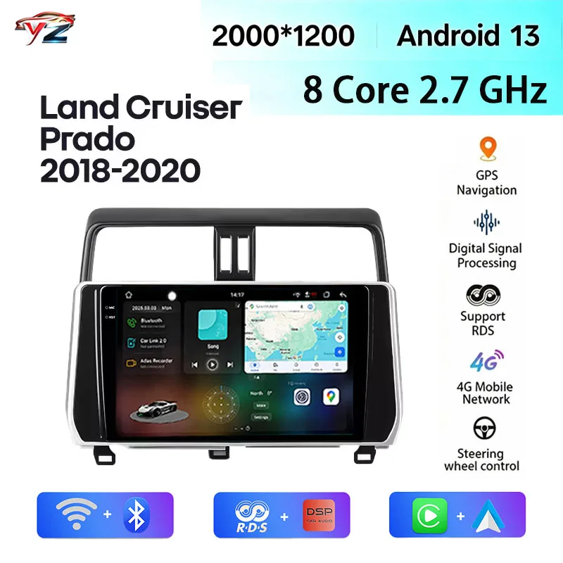 FYT7870 For Toyota Land Cruiser Prado 150 2018-2020 CarPlay Android Auto 2DIN Car headunit Autoradio Car Radio Multimedia Stereo