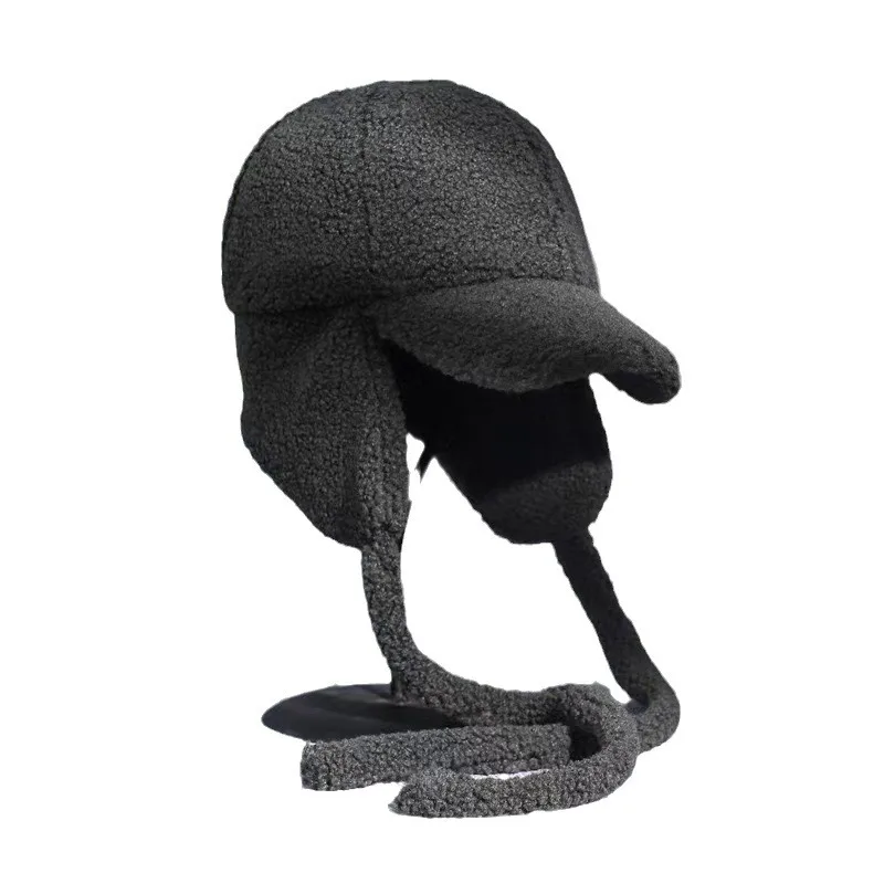 Trendy Lady Autumn Winter Warm Baseball Caps Women Bomber Hat Pilot Cap Mens Faux Cashmere Hat Russian Ushanka Earflap Caps