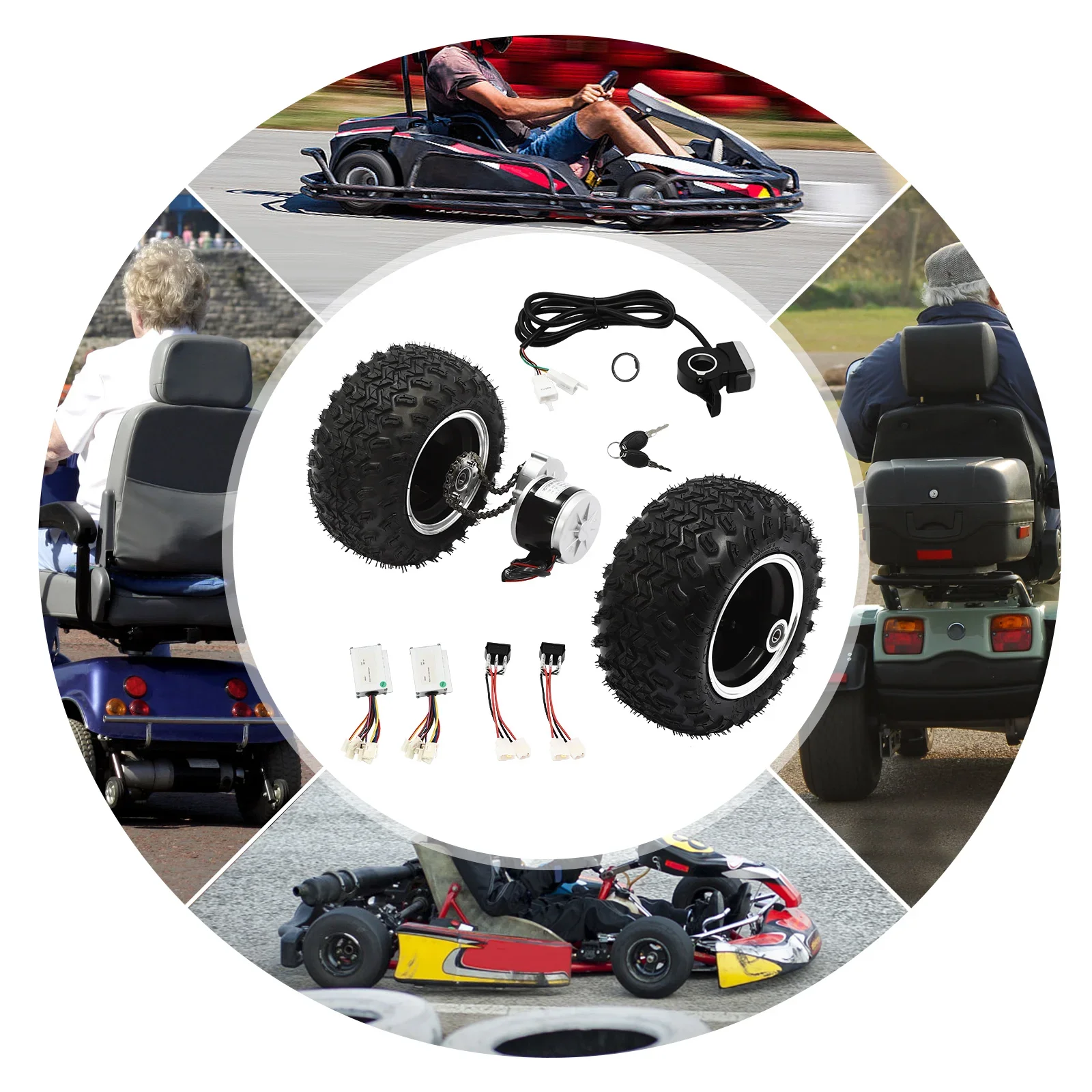 

10Inch Double Wheel Set with Reverse Gear Switch and Thumb Throttle