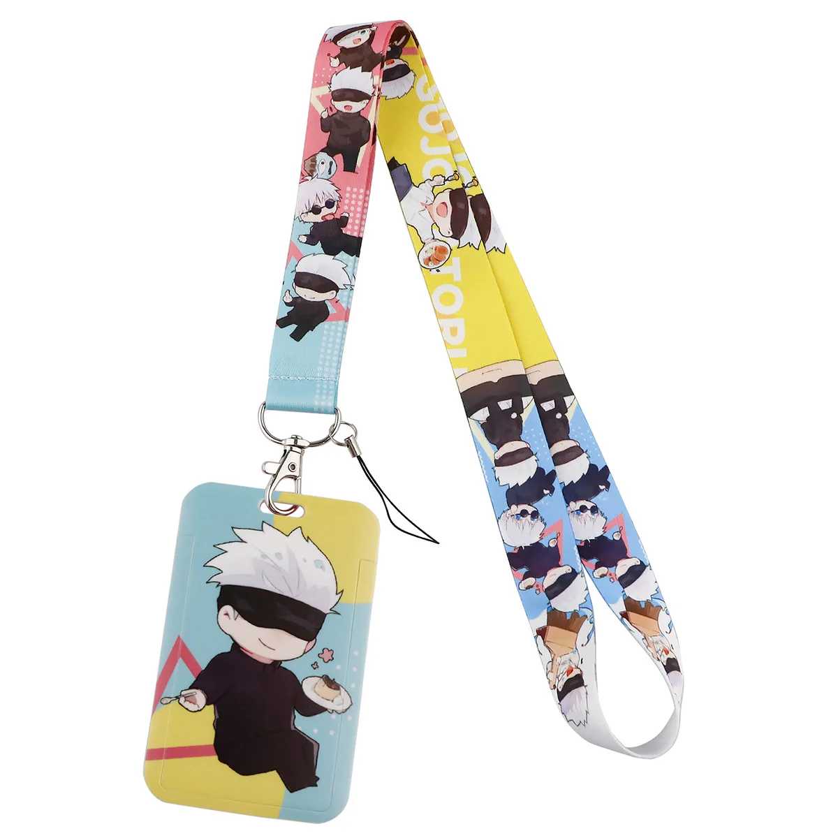 Anime figure Naruto phone lanyard bus Cartoon pendant work ID student ID access control card holder hard shell key chain gifts view 5