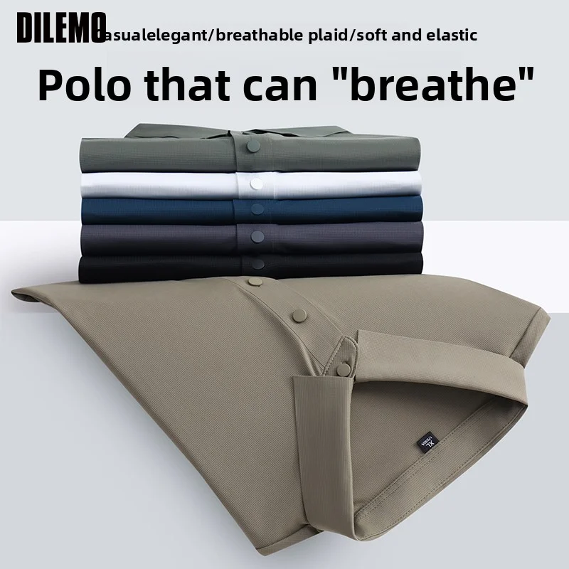 

Top Grade Anti-wrinkle Ice Silk Dry Fit New Summer Brand Polo Shirt Short Sleeve Plain Casual Tops Fashions Mens Clothing 2025