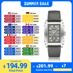 FARASUTE Original Design Square Manual Mechanical Men's Watch Seagull Movement Luxury Retro Sapphire Mirror Waterproof Men Watch