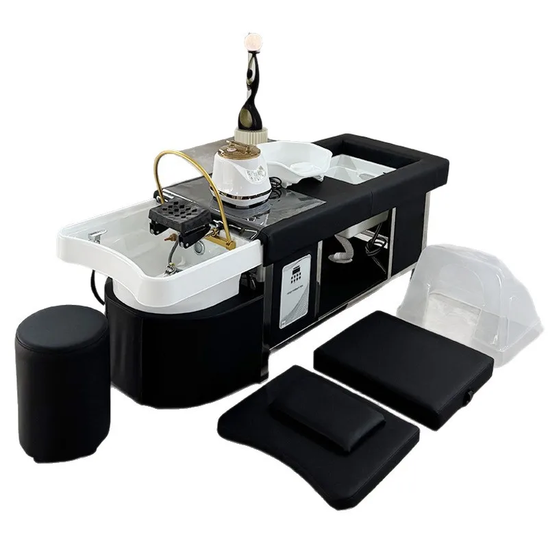 

Thai stainless steel water circulation fumigation barber shop special shampoo bed hair salon beauty salon full lying massage ped