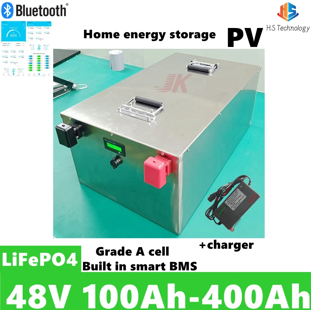 

48V 100Ah-400Ah LiFePO4 for golf cart scooter Go cart RV PV Solar energy Outdoor Camping,rechargeable deep cycle battery pack