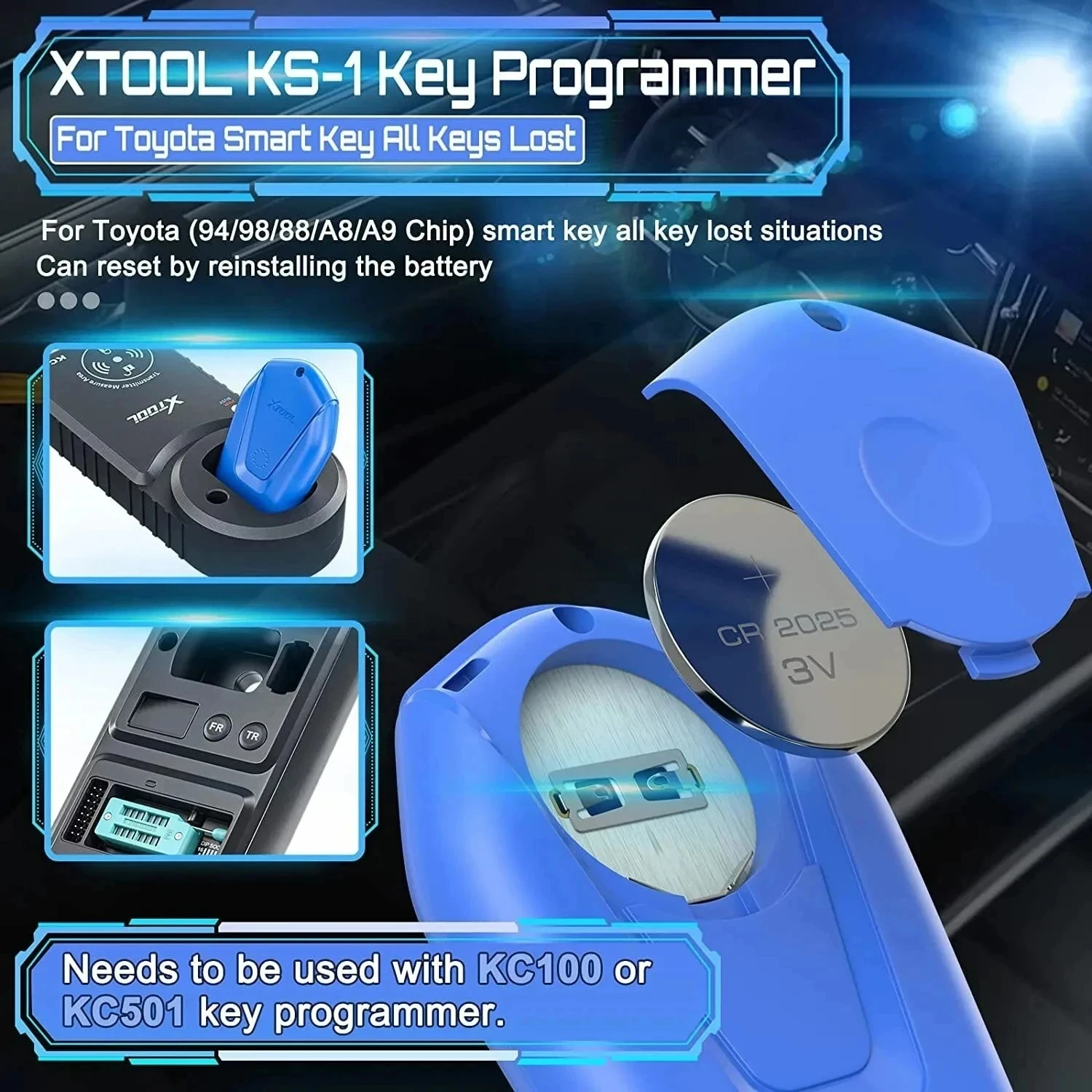 Xtool KS-1 KS01 Smart Key Emulator Key Programming Add Kyes All Key Lost For Toyota/Lexus Work With KC100 KC501