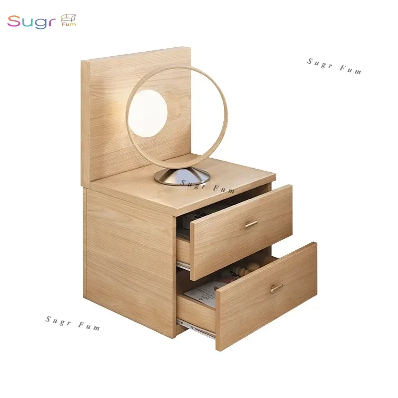 

Japanese-style solid wood simple modern mini bedside small cabinet Nordic log color bedside table Storage storage