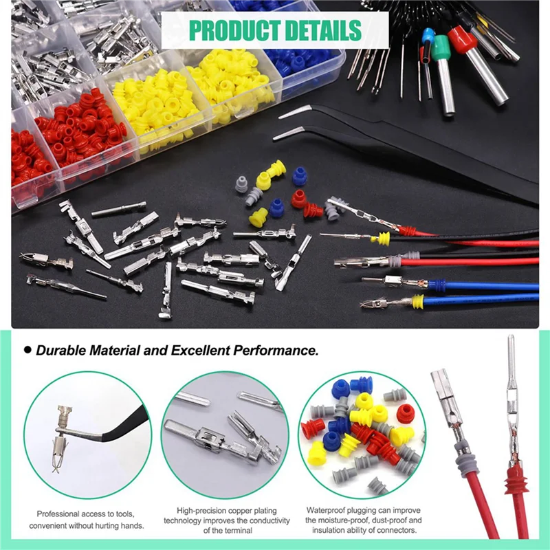 

ABUH-2265Pcs Car Electrical Wire Terminal Pins Connector Kit 1/1.5/1.8/2.2/2.8/3.5Mm 21Type Connector Pins Terminal Auto