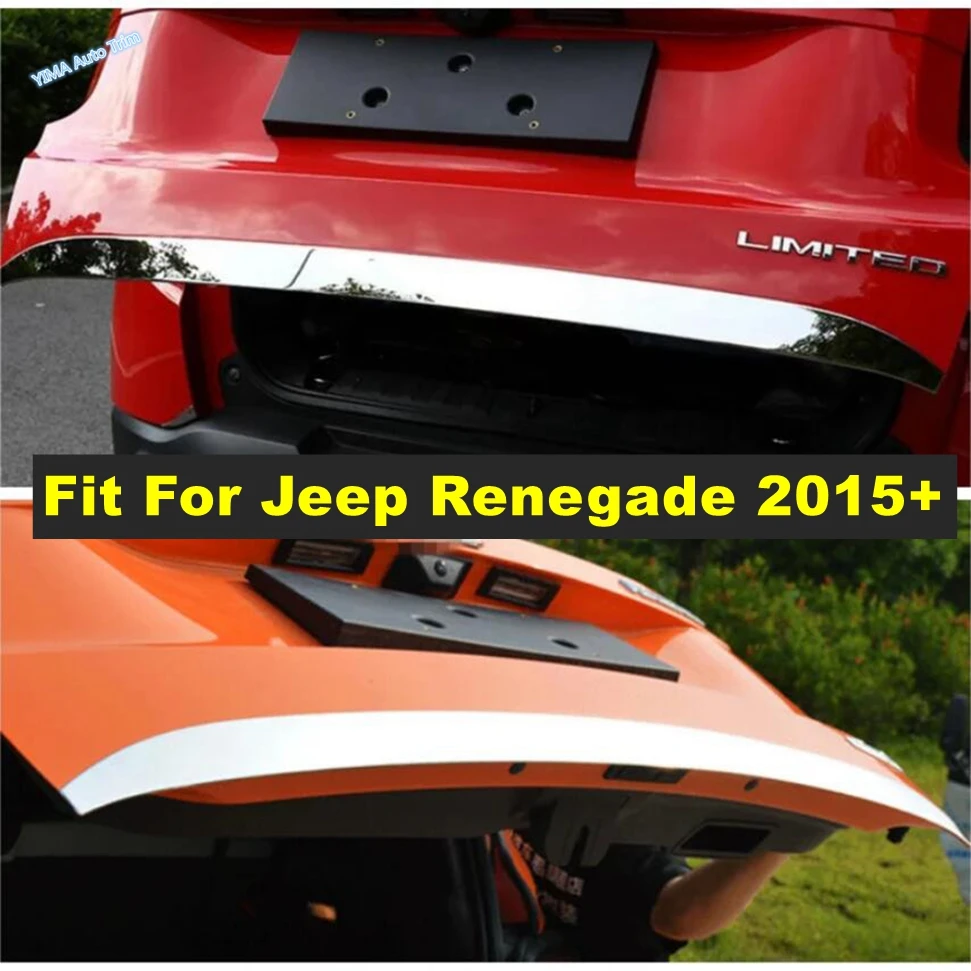  For Jeep Renegade 2015 - 202 ABS Auto Rear Trunk Accent Cover Tail gate Tailgate Trim Back Boot Door Stripe Sticker Accessories