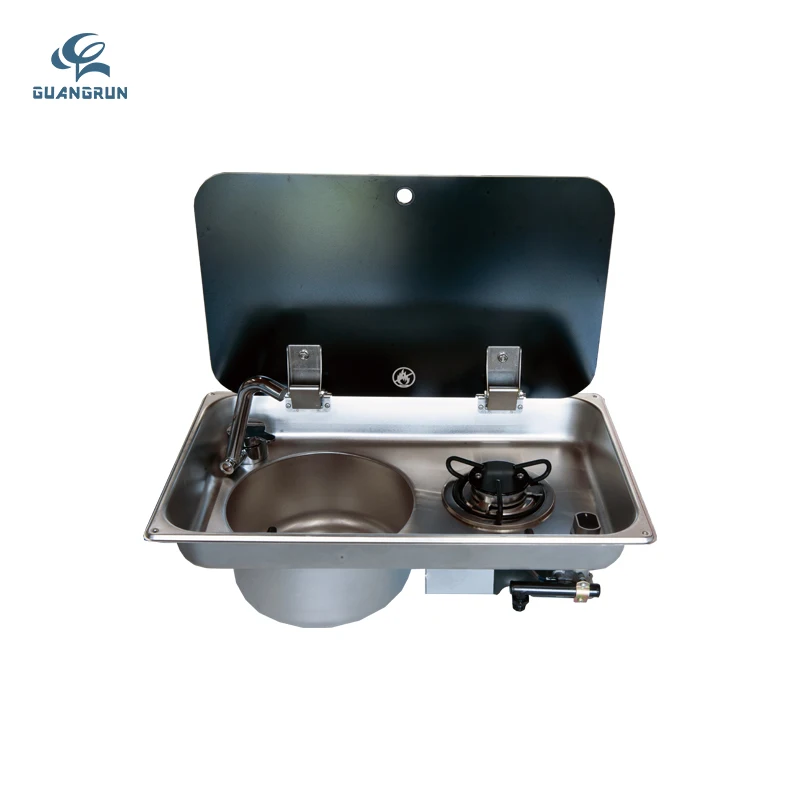 304 Stainless Steel Caravan Kitchen Sink and Stove Combo for RV  Boat Yacht
