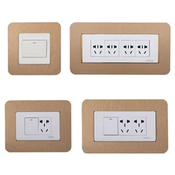 Switch Stickers Decor Wood grain Acrylic Switch Protective Cover Socket Frame Cover