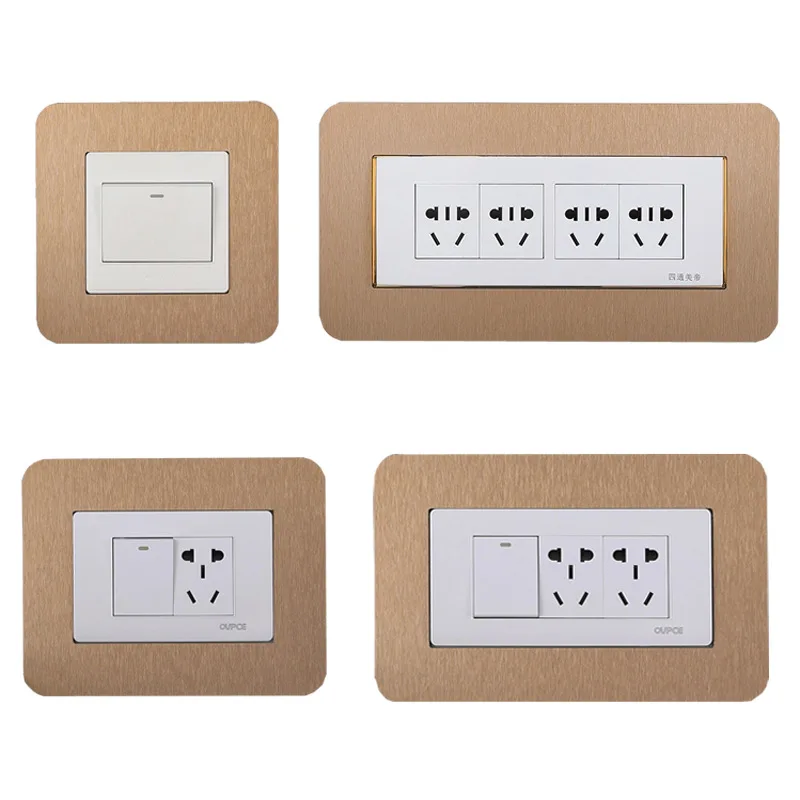 Switch Stickers Decor Wood grain Acrylic Switch Protective Cover Socket Frame Cover