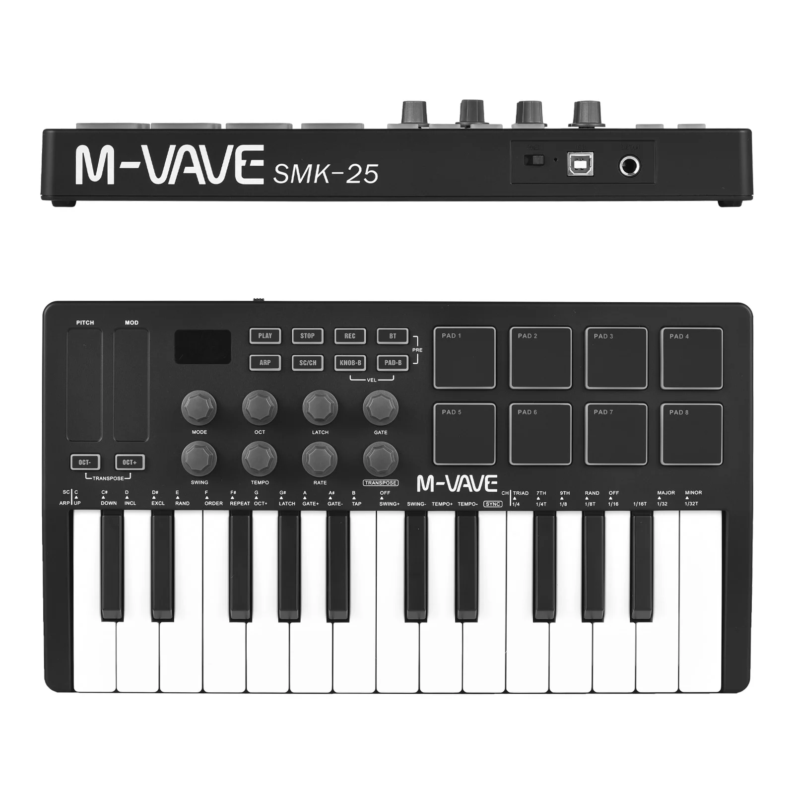 M-VAVE 25-Key MIDI Control Keyboard Mini USB Keyboard MIDI