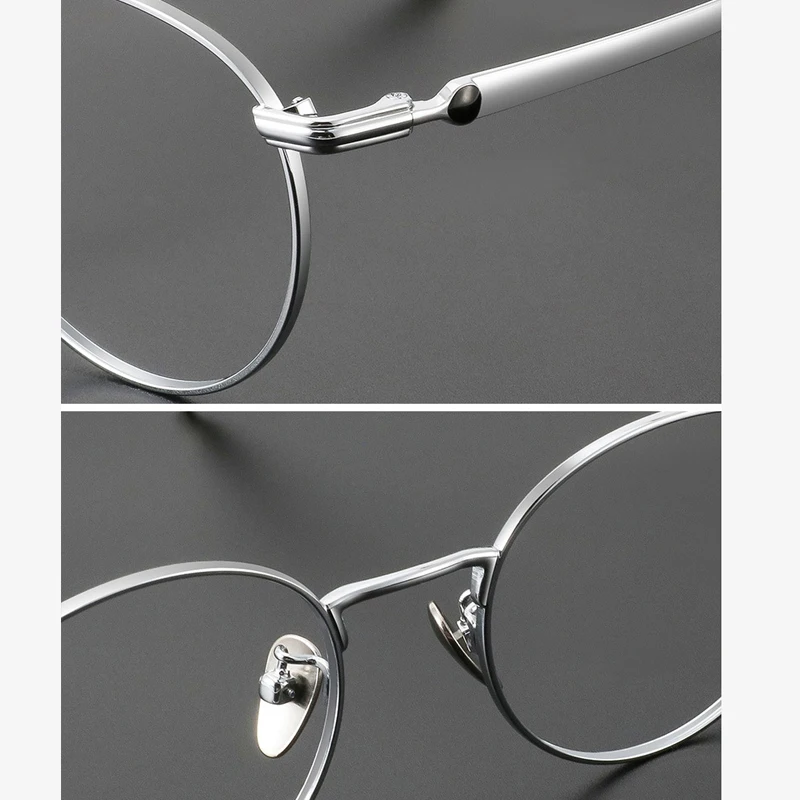 VCKA Vintage Titanium Myopia Glasses Frame Men  Round Optical Prescription Eyeglasses  Women Ultralight Eyewear -0.50 to -10