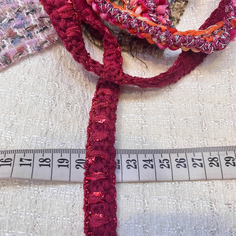 New Hand Woven High-end Tweed Woolen Lace Decorative Clothing Accessories Mercerie Accesoire De Couture Webbing Strap By Yard