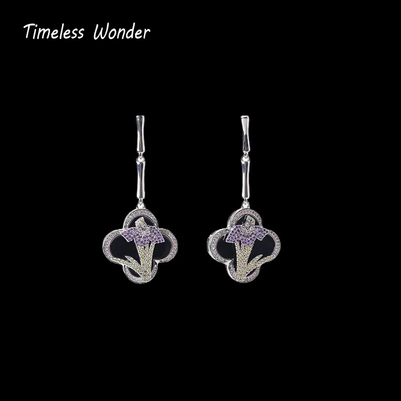 

Timeless Wonder Fancy Zircon Floral Stud Earrings Women Designer Jewelry Trendy Gift Top Classy Simple Neat Party 5133