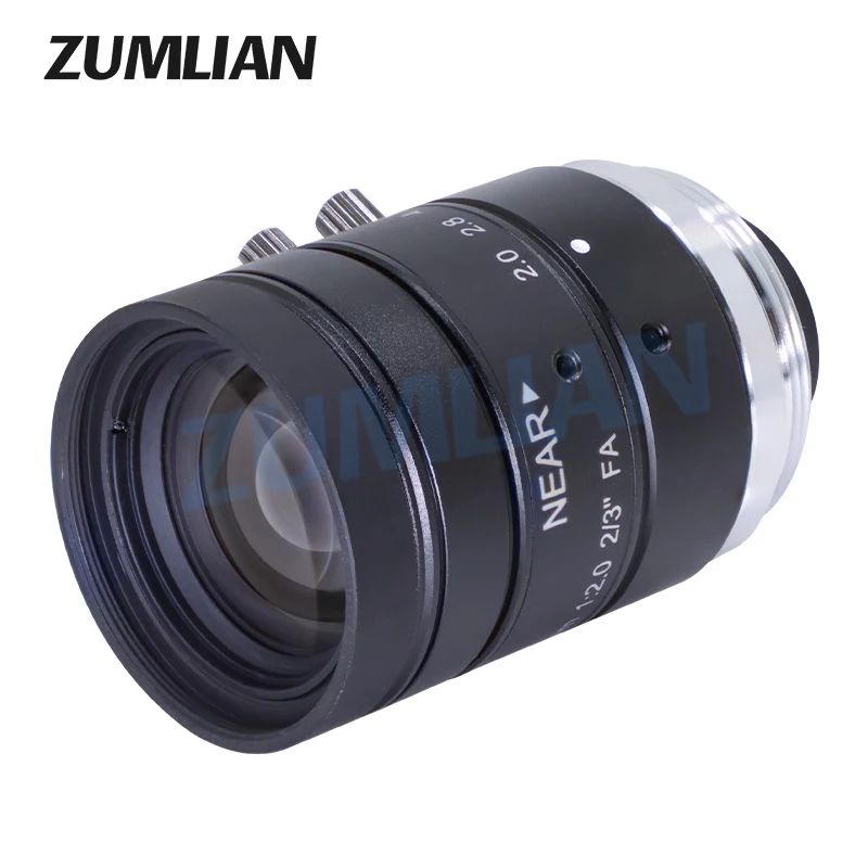 ZUMLIAN 12 مللي متر البعد البؤري الثابت 2/3 ''FA 10MP C-Mount عالية الدقة F2.8 فتحة الكاميرا ماكرو عدسة آلة كشف الأشياء #5