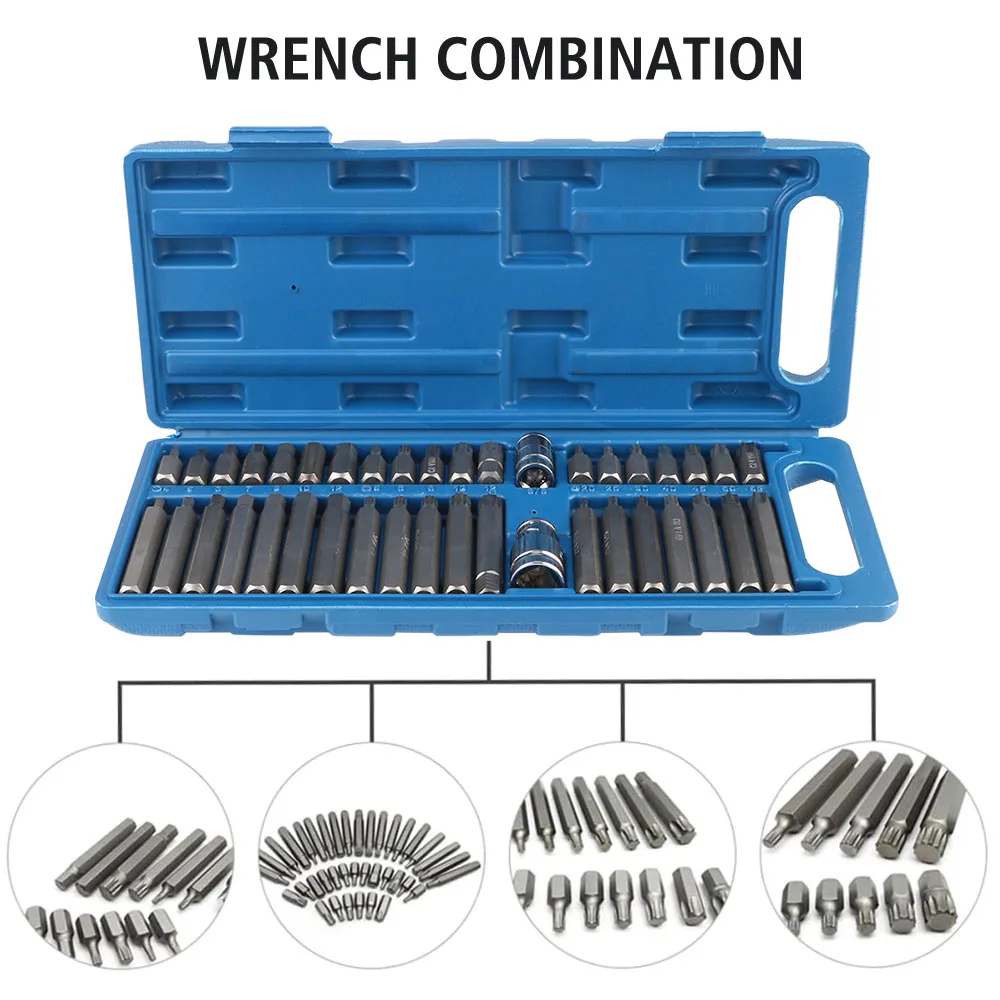 Car Repair Tools Hand Tool Kits Machine Repair Pressure Batch Sleeve Set 40Pcs/Set Star Socket Hexagon Wrench Set