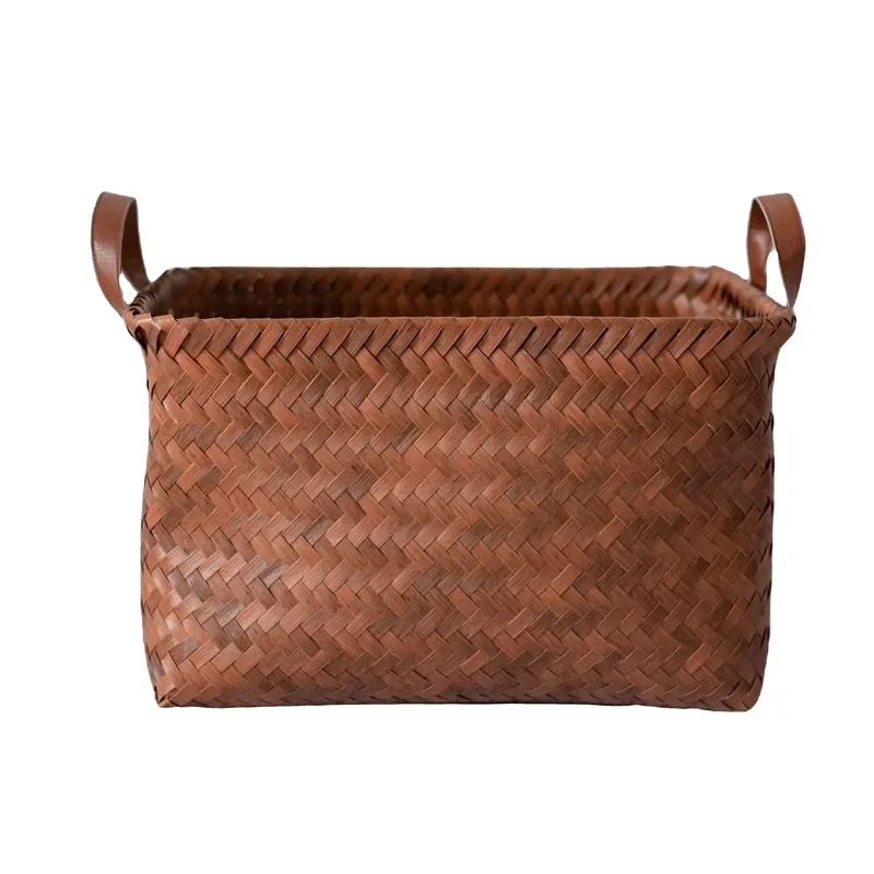 Wholesale Large Capacity Premium Imitation Rattan Woven Hand Woven Storage Basket Retro Picnic Basket