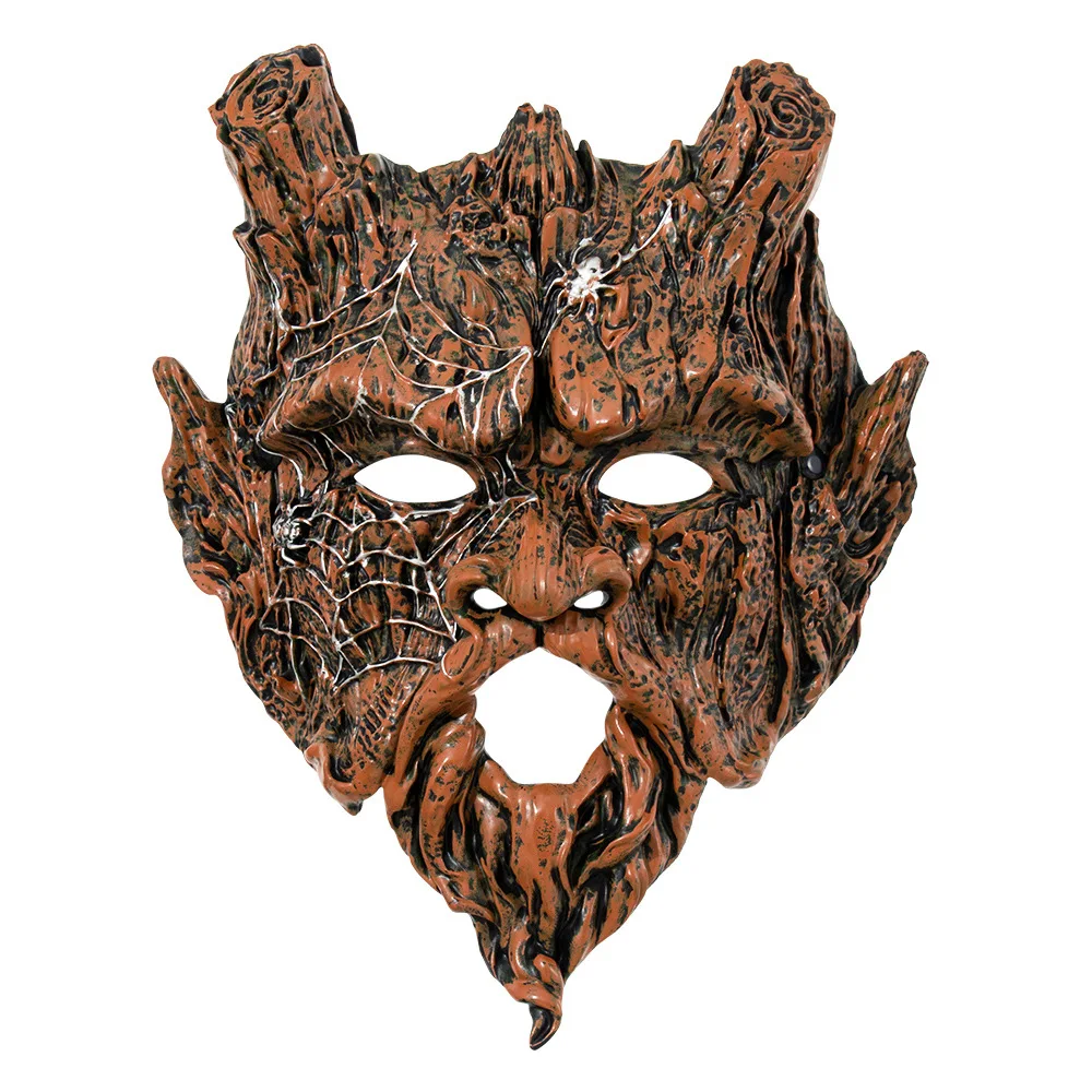 Half Face Tree Spirit Mask Cosplay Tree Monster Skull Masks Halloween Carnival Masquerade Dress Up Purim Party Costume Props 6