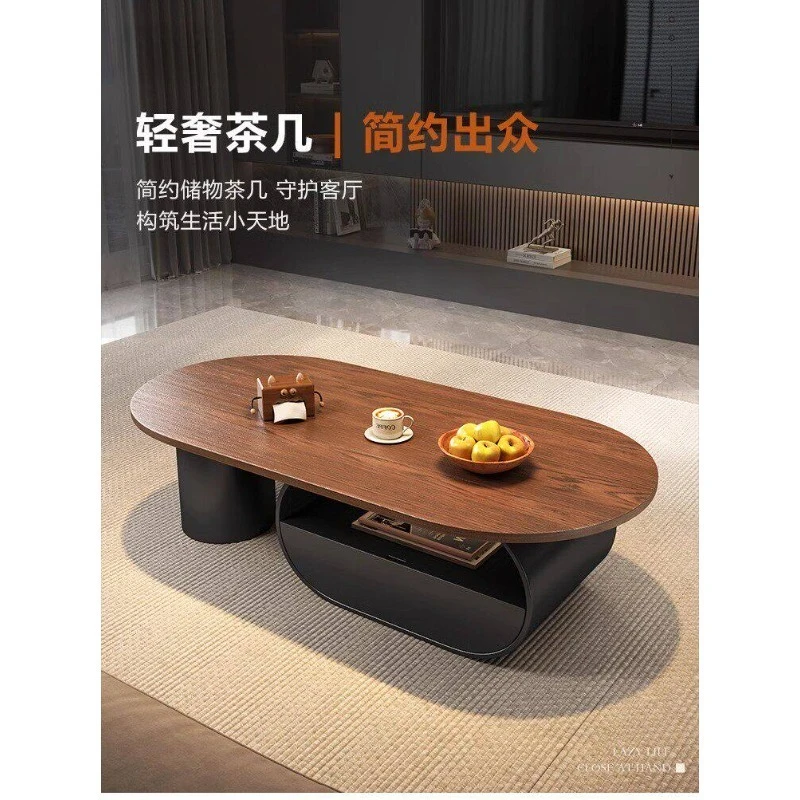 French antique retro solid wood coffee table, living room household small apartment walnut table