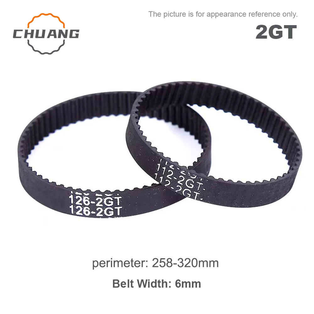 

2GT Timing Belt Rubber Closed Loop Length 258-320mm Width 6mm 2GT Timing Belt