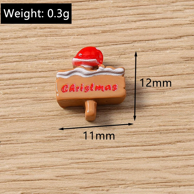 10 Stück 10x12mm Cartoon-Weihnachtsmann-Cabochons aus Kunstharz für die Schmuckherstellung, DIY-Haarschmuck und Bastelzubehör – Detail 6
