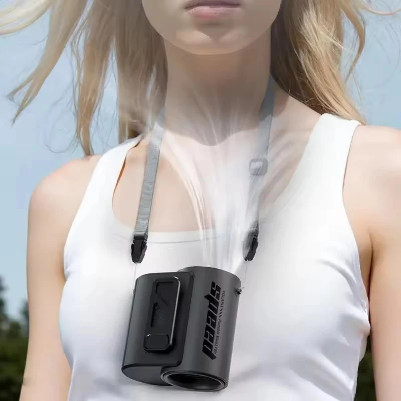 مروحة الخصر Xiaomi 8000 مللي أمبير قابلة لإعادة الشحن ومضادة للسقوط وممتصة للصدمات ومصباح يدوي خارجي ومراوح رقبة معلقة للرياضة