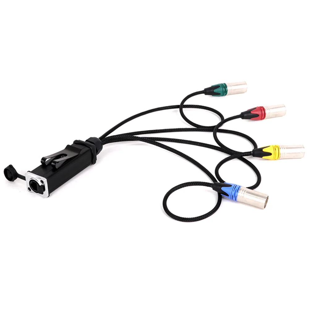 RJ45 CAT5 a 4 canais XLR impermeável macho/fêmea conector, cabo receptor de rede multi para palco e estúdio de gravação, 3 pinos