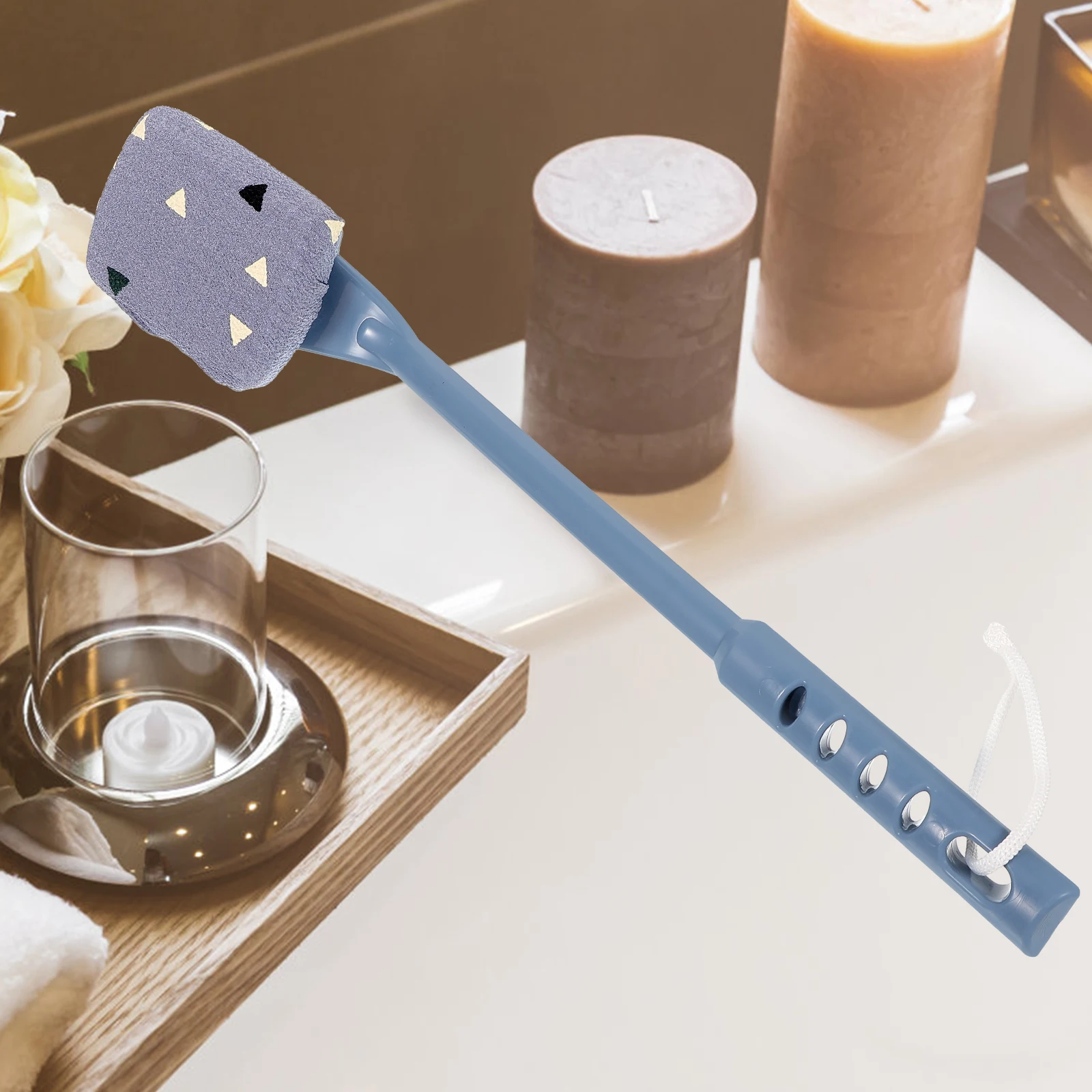 

Bath Brush Long Handle Shower Scrubber Body Washing Back Exfoliating Pink Fine Sand Replacement Cloth Easy Grip Comfortable Use