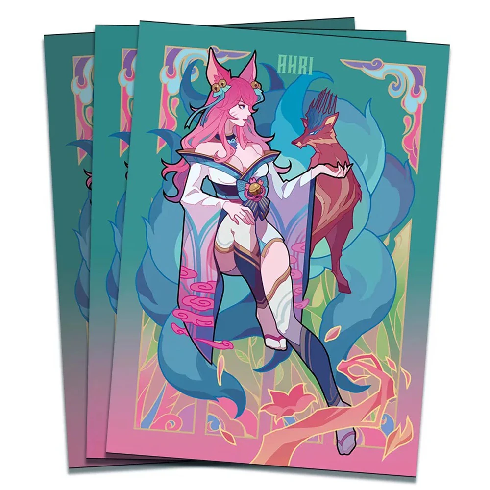 Anime Card Sleeves Ari Jnx LUXX Relia Fioora Emperor Sands Card Protectors Shield Outer Cover DTCG/OPCG/PTCG 66x92mm