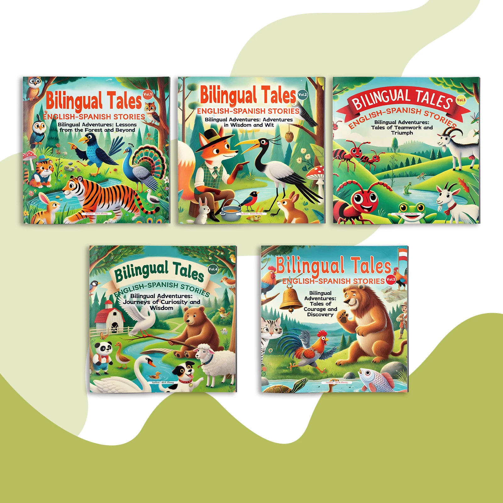 Bilingual Story Book, English & Spanish, Kids Reading Picture Book for Early Language Learning