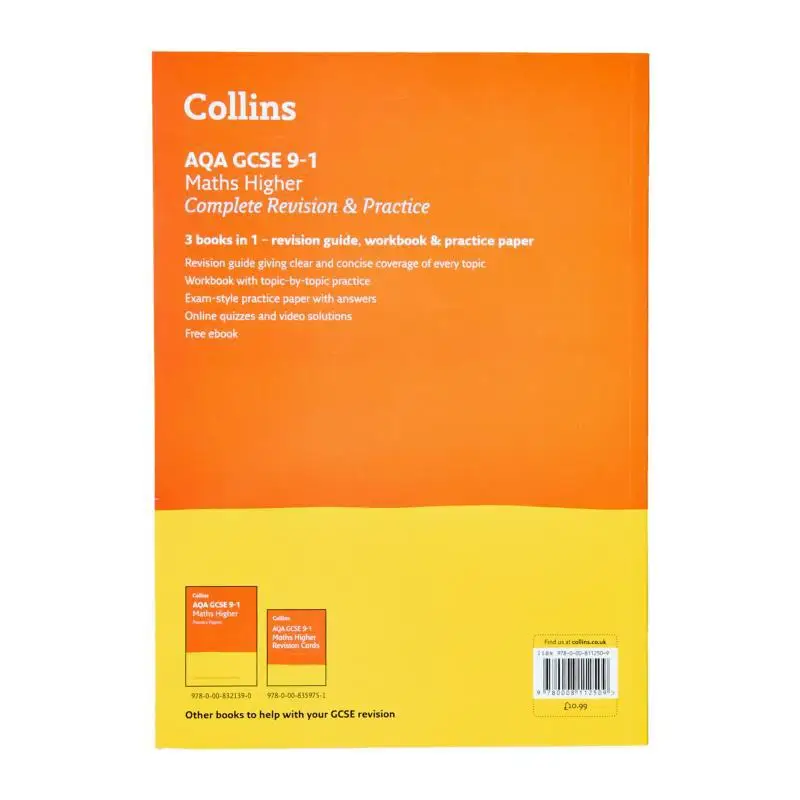AQA GCSE 91 Maths ممارسة مراجعة كاملة أعلى لامتحانات 2022 و2023 Collins Harper Collins UK 9780008112509 Book #2