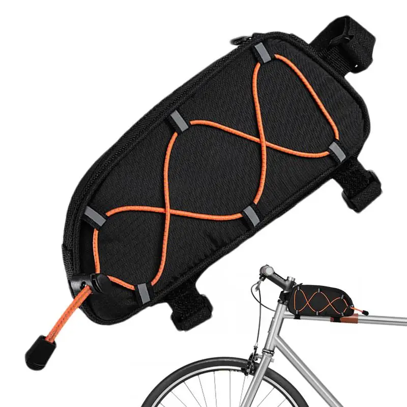 Bicycle Front Frame Bag Phone Storage Bag For Cyclists Large Waterproof Bicycle Triangle Bag For Tools Keys Wallets