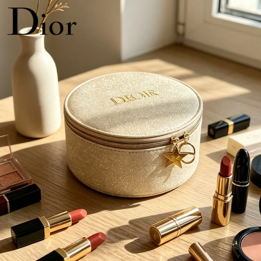 Christian Dior Dior’s Bag Women Round Cake Shaped Makeup Bag Multi-purpose Portable Lunch Box Storage Pouch Delicate All-season - view 4
