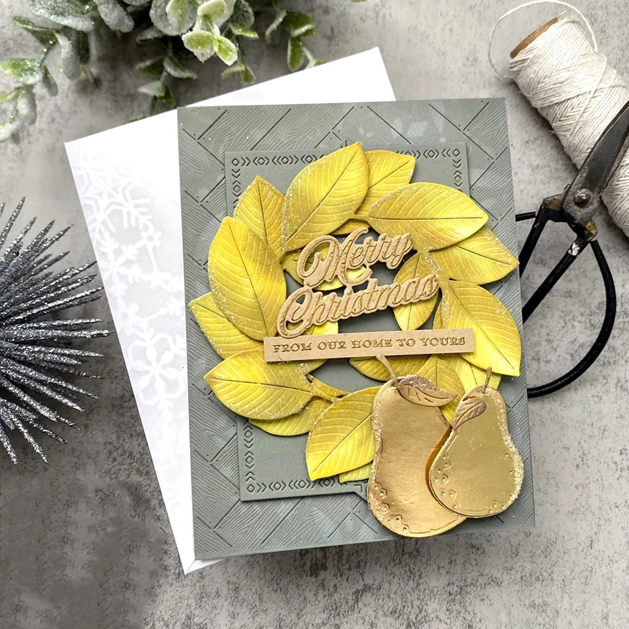 2024 AliliArts Metal Cutting Dies Magnolia Wreath diy Scrapbooking Photo Album Decorative Embossing PaperCard Crafts Die