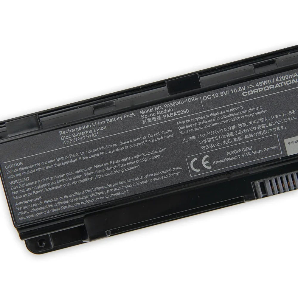 Batería de repuesto PA5024U-1BRS PA5023U-1BRS para TOSHIBA M850 M840 M830 M805 M800 L850 baterías de alta calidad 4200mAh