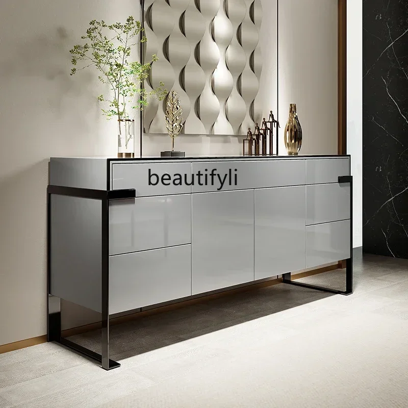 FAItalian minimalist dining side cabinet, living room porch cabinet, living room light luxury wall storage wine cabinet