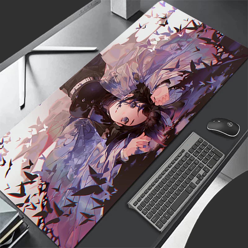 Mousepad Pattern Mouse Pad Desk Mat Computer Gaming HD Keyboard Pad D-demon Slayer Kochou Shinobu Rubber Mat Non Slip Mouse Mat