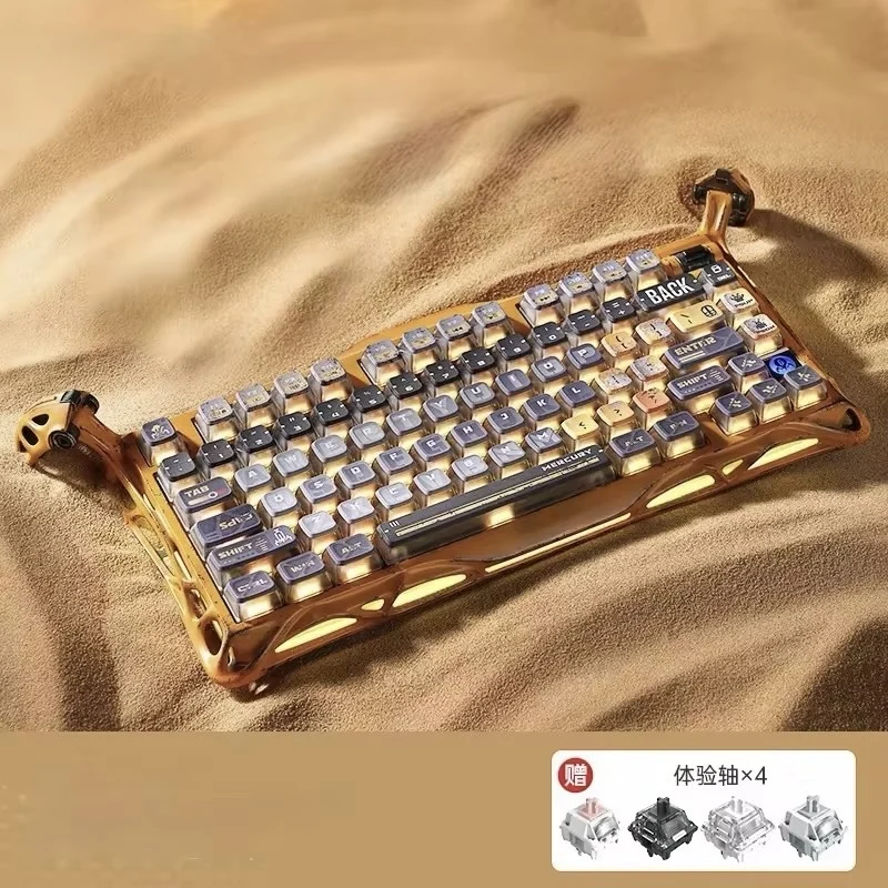 Gravity Planet Breaker K1 damaged yellow mechanical keyboard customized wireless gaming and esports keyboard supports hot swapp