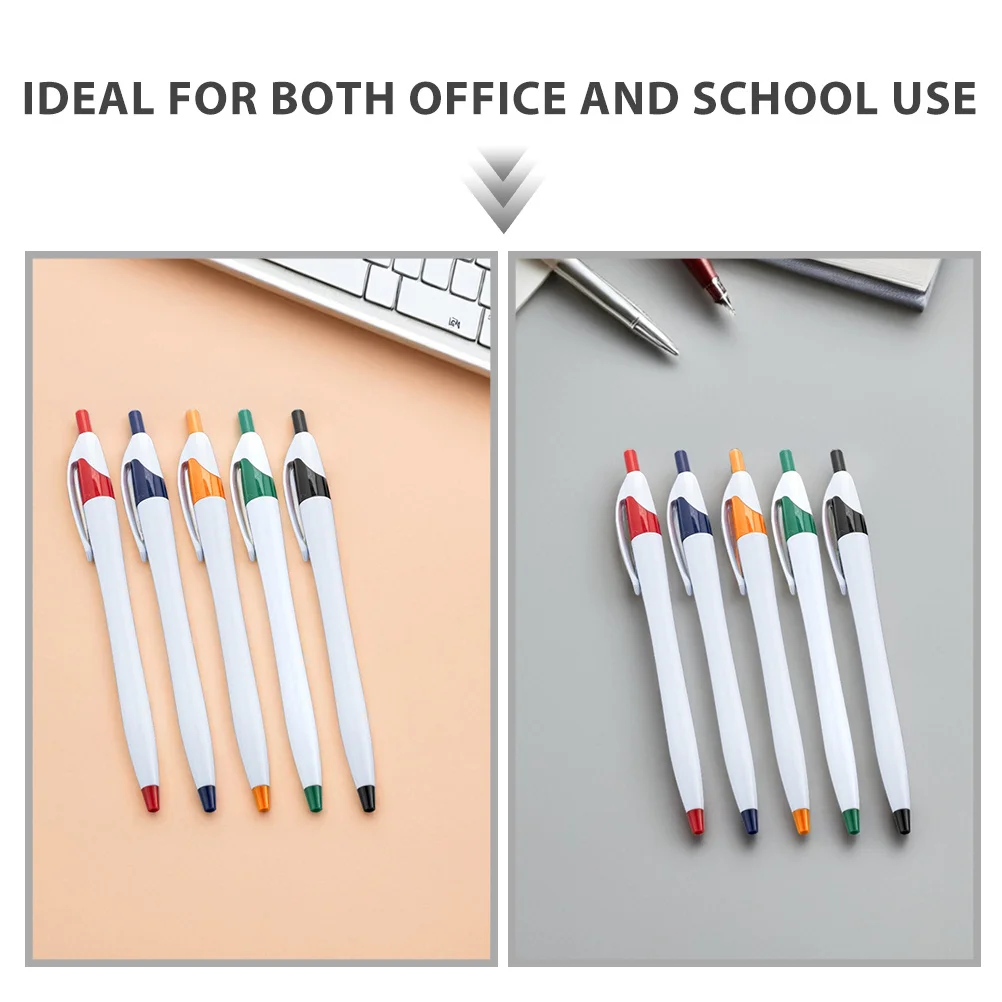 50Pcs Press Type Black Ink Ballpoint Pens Smooth Writing Tip Compact Design for Office Student Journaling