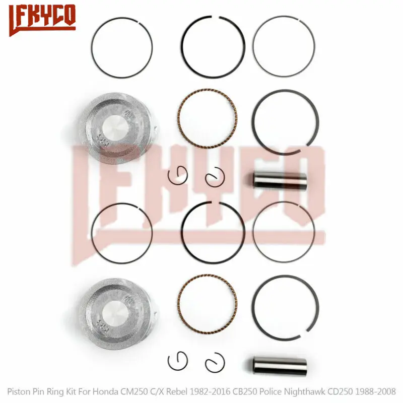 Engine Parts 53mm Bore for Honda Rebel CA 250 DD250 CBT250 CMX250 82-14 Cylinder Piston Pin 15 Rings Set Motorcycle Accesories