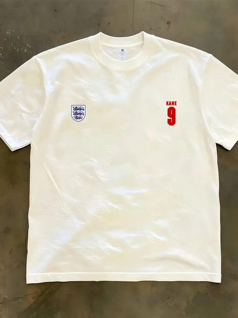 Summer football England team No.9 Bayern Harry Kane T-shirt Heavy duty pure cotton short sleeved sports summer loose football