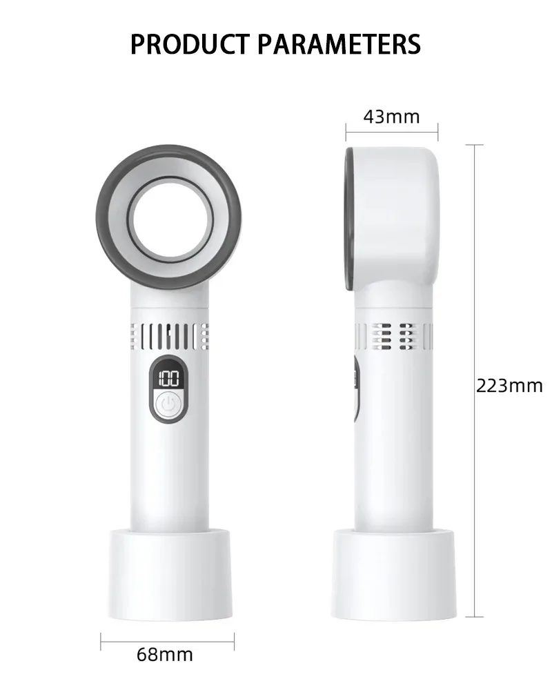 100 Level Bladeless Fan Intelligent Digital Display High-speed Bladeless Portable USB Charging High Wind Power Home 2026 New ﻿ image 6