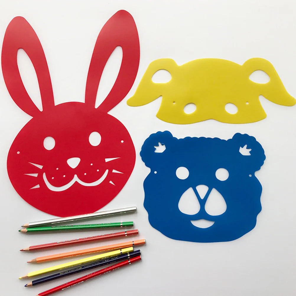 1 Zestaw Szablonów do Malowania Zwierząt z Kreskówek, Wielowzorowe, Kolorowe, Wydrążone Szablony DIY do Rysowania, Narzędzia do Kreatywnego Rękodzieła dla Dzieci