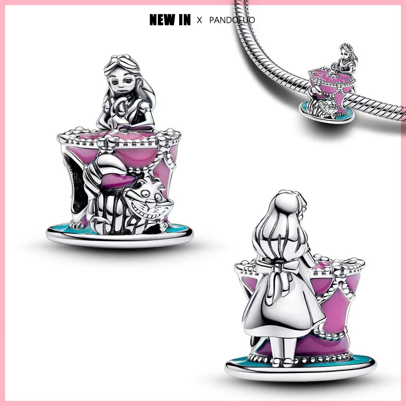 Disney-colgante de plata de ley 925 para mujer, abalorio con forma de sombrero mágico, compatible con pulsera Pandora Original, regalo de joyería